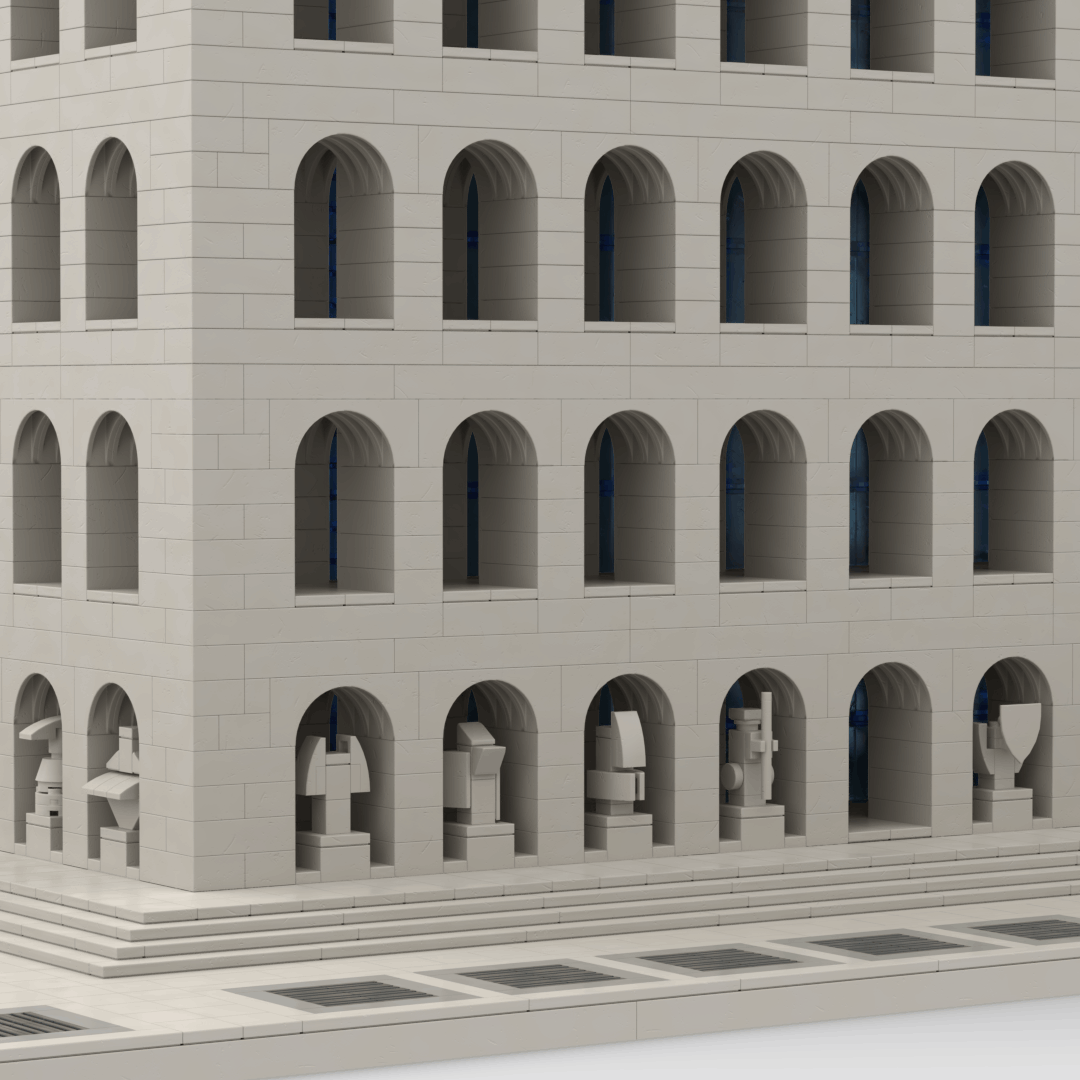 Dettaglio statue modello Lego palazzo civiltà italiana by Antonio Rossi