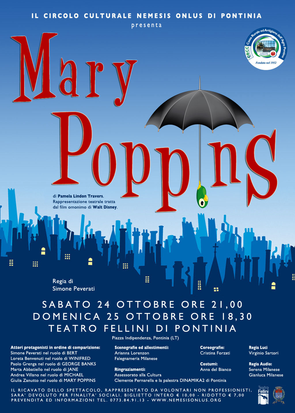 Flyer Musical Mary Poppins design by Antonio Rossi